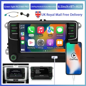 For PQ VW Golf SKODA RCD360 PRO 187B Green Light Android Auto Carplay Radio - Picture 1 of 19