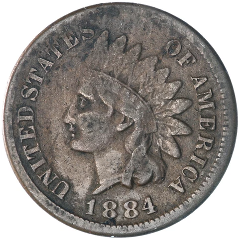 1884 (P) Indian Head Cent Very Good Penny VG See Pics Z644 Cover