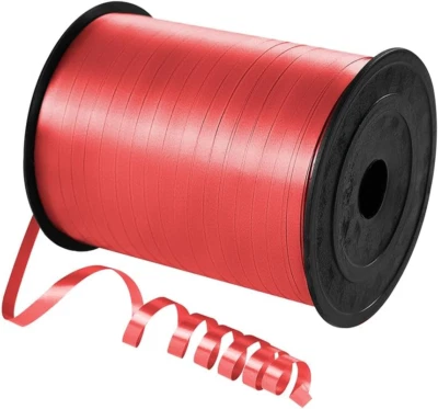 500 Yards Red Curling Ribbon for Gift Wrapping, 1/5 Inch Wide Balloon Ribbon Str - Image 1 of 4
