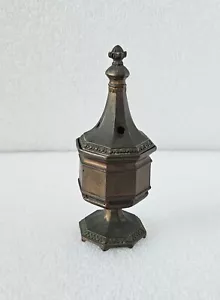 Antique Bronze Table Incense Burner Censer with Lid 6" High - Picture 1 of 10