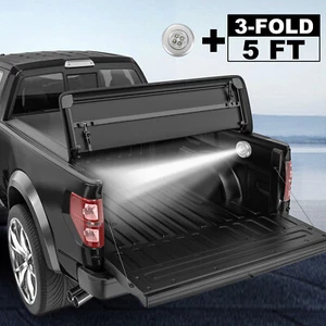 5FT Bed Tonneau Cover For GMC Canyon Chevy Colorado Truck Waterproof Tri-Fold - Picture 1 of 10