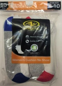 Women's White/Gray Cushion No Show Socks Size 4-10 10 pairs - Picture 1 of 3