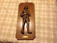 Vintage Retro Turner Decorative Wall Accessory "Minuteman 1776" Wood Carving