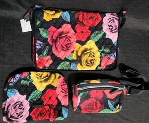 Vera Bradley Havana Rose Make-up Kosmetik Bauchtasche Tasche Tablet Laptop Kulturbeutel - Bild 1 von 17