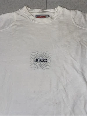 Винтажный JNCO джинсы белая футболка большой Baby французский тяжелый хлопок США Y2K 90-х - Изображение 1 из 4