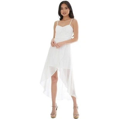 iZ Byer White Spaghetti Strap Lace High-low Dress Sz. XXL Romantic Beach Wedding - Image 1 of 4