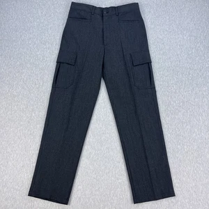 Carte D'Identite Luxury Cargo Pants Mens 30x30 Charcoal Gray Wool Blend Italy - Picture 1 of 18