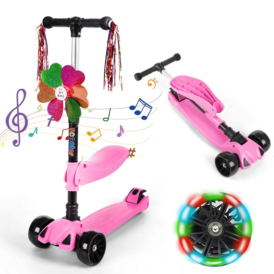 LED Räder Kinderroller Kinderscooter Dreiradscooter Cityroller Kinder Scooter - Bild 1 von 4