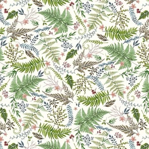 Fat Quarter Henry Glass Forest Floor Ferns Leaves Woodland 100% Cotton Fabric - Picture 1 of 5