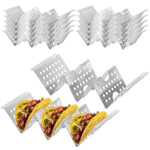 12 Pieces Stainless Steel Taco Holders Taco Stand with Easy Access Handles Ea... - Picture 1 of 6