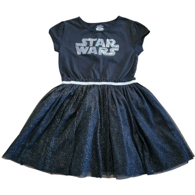 Vestido para Niñas Parques Disney Star Wars Vestir Tul Tutú Falda Plateado Brillo L Foto 1 de 4