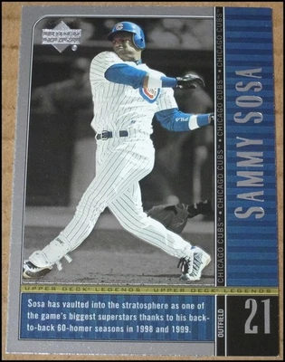 2000 Upper Deck Legends Sammy Sosa Baseball Card #19 Chicago Cubs NRMT - Image 1 of 3