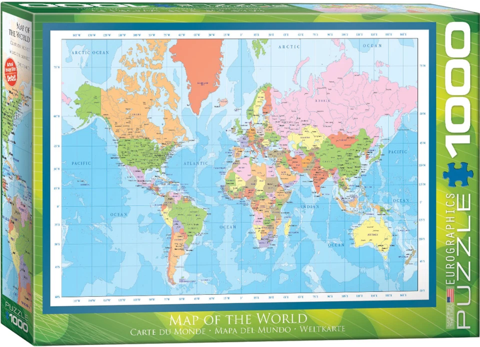Eurographics Map of the World 1000pc Jigsaw Puzzle - image 1 of 1