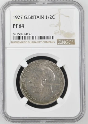 GREAT BRITAIN Half Crown 1927, George V, NGC PF 64 Choice UNC PROOF/ Pretty. E2 - Image 1 of 4