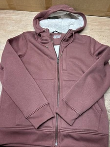 Carhartt Jacket Youth Me 8-10 Maroon Fleece Hoodie Sweatshirt Relaxed Full Zip - Picture 1 of 6