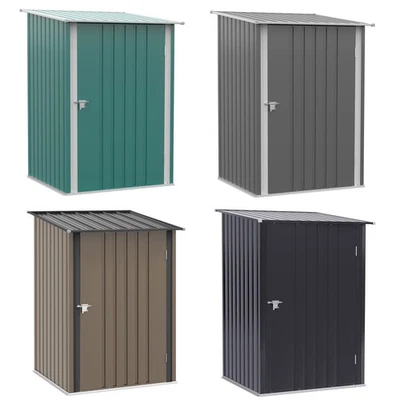 OUTSUNNY Gerätehaus mit Pultdach 1 x 1 m Metall Gartenhaus 0,92m² verzinkter Stahl