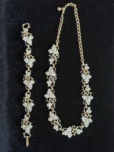 Sarah Coventry EINFARBIG & AUSGEFALLEN gold & silberfarbenes Blatt Gliederkette Armband - Bild 1 von 24