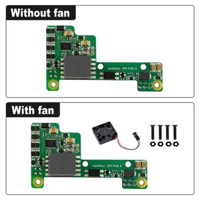 Module de carte d'extension Raspberry Pi POE pour Raspberry Pi 3B +/4B avec.Fan - Photo 1/4