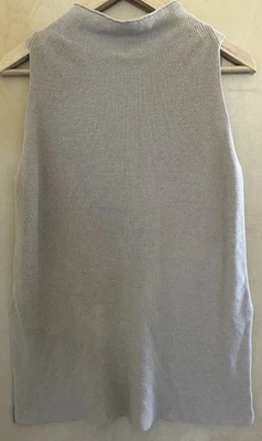 Eileen Fisher Women’s Sz S/P Mock Neck Sweater Knitted Tunic Sleeveless Cotton - Image 1 of 4