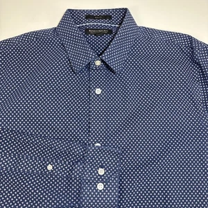 Camisa de Vestir Banana Republic Sin Hierro A Medida Calce Ajustado Geométrica Grande Alta Azul - Imagen 1 de 7