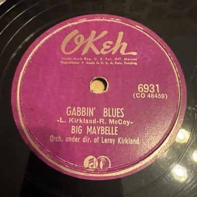 Okeh 78 RPM Big Maybelle - Gabbin Blues 6931 V++ Blues R&B Foto 1 de 4