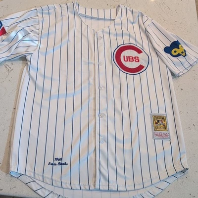 Camiseta Ernie Banks Chicago Cubs Mitchell & Ness Coopertown 1969 a rayas talla? Foto 1 de 4