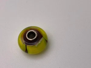 LAA Trollbeads Banane Glasbead Sterling Silber Charm Retired TGLBE-10313 Rare - Bild 1 von 3