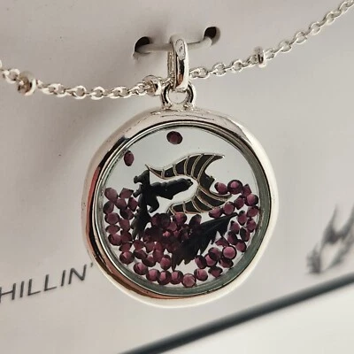 Collar Coctelera Cristal Púrpura Chapado en Plata Maléfica Villanos Disney Nuevo en Caja Foto 1 de 4