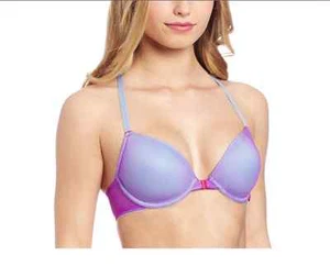 JOSIE JETSET T-BACK PLUNGE UNDERWIRE BRA #835132 PURPLE BLUE SIZE 32 D NEW! $38 - Picture 1 of 1