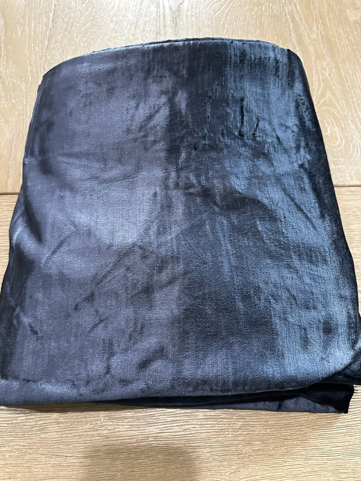 West Elm Luster Velvet Drape 48x108" midnight blue 2 panels no lining - Image 1 of 1
