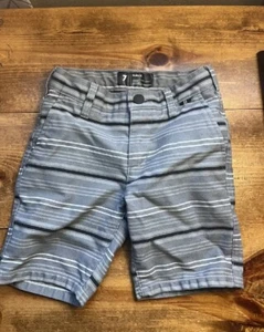 Hurley Boy's Flat Front walk Pants Gray Stripes Size 7 - Picture 1 of 3