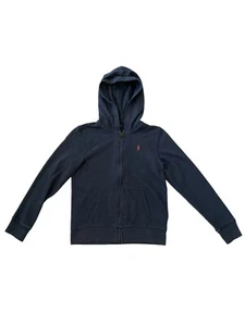 Polo Ralph Lauren Hoodie Full Zip Blue Sweater Girls Size L 12-14 Good Condition - Picture 1 of 10
