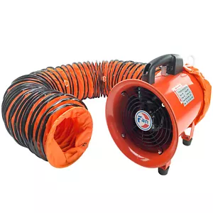 8" Extractor Fan 3300RPM Blower Fan w/ 24.6 FT Ventilator Duct Hose Exhaust Fan - Picture 1 of 16
