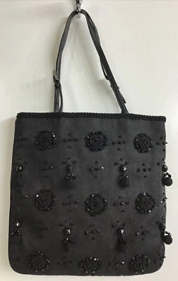 Prada Vintage Square Cotton Beaded Double Handle Purse Small 9x9 - Image 1 of 4