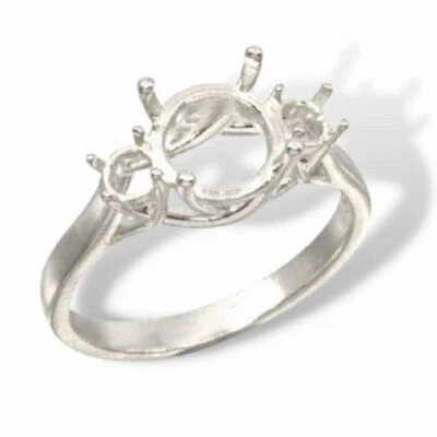 Round Accented Trellis Pre-notched Ring Mounting (Ring Sizes 5-11) - Image 1 of 2