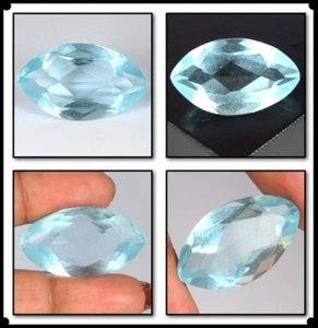 Marquise 36.30 Ct Aqua Blue Aquamarine Gemstone Certified B56459 Birthday Gift - Picture 1 of 8