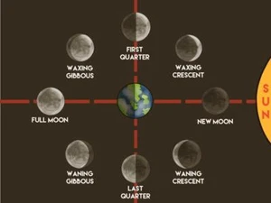 MOON PHASES CYCLE GLOSSY POSTER PICTURE PHOTO PRINT sun moon orbit lunar 4214 - Picture 1 of 1