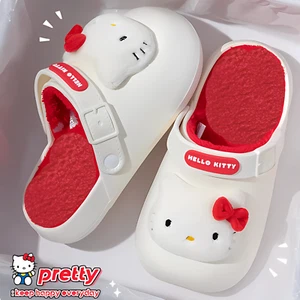 Sanrio Hello Kitty Ladies Clogs Warm Faux Fur Insulated Hello Kitty Mules Size 8 - Picture 1 of 20