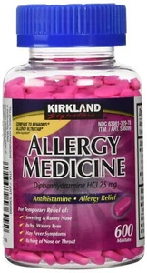 Kirkland Signature Allergy Medicine Diphenhydramine HCI 25 Mg, 600 Minitabs - Picture 1 of 3