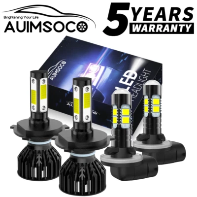 Combo de faros LED altos/bajos + bombilla antiniebla 4x para Kia Spectra 6000K 2005-2009 Foto 1 de 4