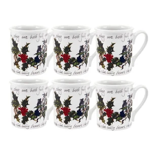 Portmeirion The Holly and The Ivy Breakfast Mug - Set of 6 - Picture 1 of 7