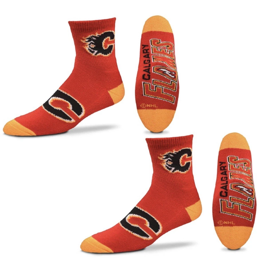Paquete de 2 calcetines para mujer Calgary Flames NHL talla mediana (7/8) Foto 1 de 4