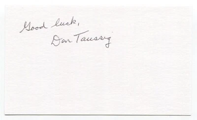 Don Taussig Signed 3x5 Index Card Autograph Baseball MLB San Francisco Giants - Image 1 of 2