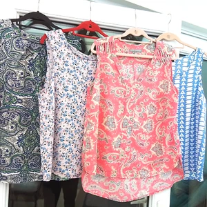 Womens 4 Summer Sleeveless Tops Bundle to Fit 14 - Picture 1 of 8