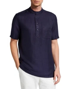 Onia Anthony Linen Shirt Size M Medium Men’s Short Sleeve Navy NWT $120 - Picture 1 of 1