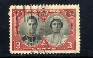 1939 Canada King ♔Giorgio VI e la Regina♔ Francobollo Elisabetta SC#248 (A96) 3c  - Foto 1 di 1