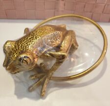 Brass Towel Napkin Ring Big Frog Figurine Bathroom Toilet Wall Hang Home Decor