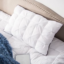 Gusseted Down-Alternative Pillow w/ Twisted Pleat Design Bed Pillow +Removable