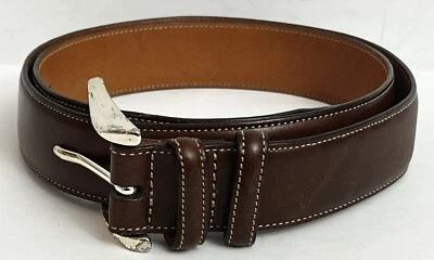 Cinturón de cuero Easton marrón Trafalgar para hombre oficina contemporánea dorado talla 34 Foto 1 de 4