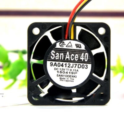 SANYO 9A0412J7D03 12V 0.11A 40*40*15mm 3-wire cooling fan industrial small - Image 1 of 4